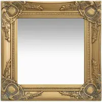 vidaXL Väggspegel barockstil 40x40 cm guld