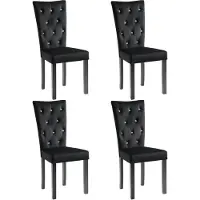 vidaXL 4x Svart Samtalsstol i Velour, Köksstol, Säte 246487