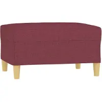 vidaXL Fotpall Vinröd 70x55x41 cm tyg