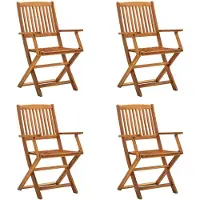 vidaXL fällbara utomhusstolar Set med 4 Solid Acacia Wood 46338