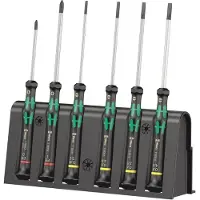 Wera 2035/6 B Skruvmejsel set Elektronik och finmekanik 6 delar Spår, Stjärnspår Phillips