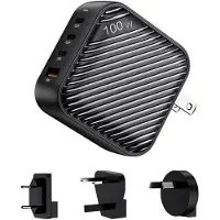 Invzi Gan65 Usb-a 2xusb-c Gan Med Usb-c-kabel Usb-a-och Usb-c-väggladdare 65w