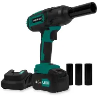 Vonroc Batteridriven mutterdragare 20V – 4 inställningar: 100/200/300/400Nm – Inkl. 4 hylsor | Inkl. 4.0Ah batteri och snabbladdare