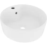vidaXL Tvättställ med bräddavlopp matt vit 36x13 cm keramik