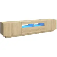 vidaXL TV-bänk med LED-belysning sonoma-ek 180x35x40 cm
