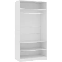 vidaXL Garderob vit 100x50x200 cm konstruerat trä