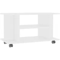 vidaXL Tv-bänk med hjul vit 80x40x45 cm konstruerat trä