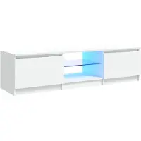vidaXL TV-bänk med LED-belysning, Vit, 140 x 40 x 35,5 cm