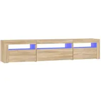 vidaXL Tv-bänk med LED-belysning sonoma ek 195x35x40 cm
