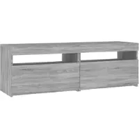 vidaXL TV-bänk med LED-belysning grå sonoma 120x35x40 cm