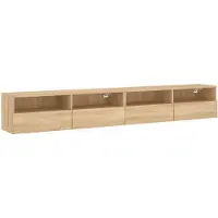 vidaXL Väggmonterad tv-bänk 2 st sonoma-ek 100x30x30cm konstruerat trä