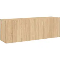 vidaXL Väggmonterad tv-bänk 2 st sonoma-ek 60x30x41 cm