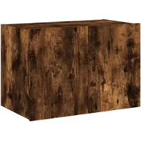 vidaXL Väggmonterad tv-bänk LED rökfärgad ek 60x35x41 cm