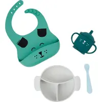 BabyMoov Middagsset - 4 Delar - Lär dig - Grön m. Tryck - - One Size - Middagsset