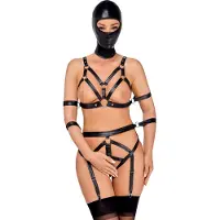 Bad Kitty - kroppsselar set och mask - svart - M