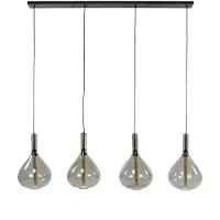 Zijlstra Glas pendellampa Droppone, dimbar, Aluminium / grå / zink, Vardagsrum / matsal, Glas, Pendellampa