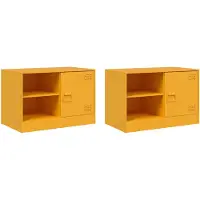 vidaXL TV-skåp 2 st senapsgul 67x39x44 cm stål