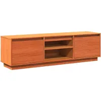 vidaXL Tv-bänk vaxbrun 140x35x40 cm massiv furu