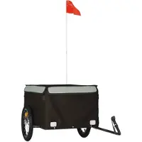vidaXL Cykelvagn svart och grå 45 kg järn