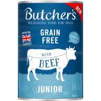 Butcher's Original Junior, hundfoder, nötkött med muskler 6 x 400g