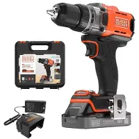 Black & Decker Skruvdragare/borr BCD382D1XK-QW; 18 V; 1x2,0 Ah batt.