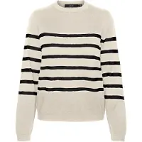 Vero Moda Tröja 'VMSaba' ljusbeige / svart