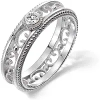 Kalevala Koru Filigree 5 mm 0.06 ct diamantring vitguld 541000501D170