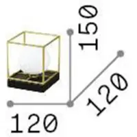 Ideal Lux Design bordslampa Lingotto, Svart, Vardagsrum / matsal, Metall, Modern, Bordslampa