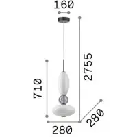 Ideal Lux Design pendellampa Lumiere, Vitt / opal, Vardagsrum / matsal, Glas, Modern, Pendellampa