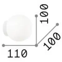Ideal Lux Vägglampa Mapa, Vitt / opal, Vardagsrum / matsal, Glas, Modern, Vägglampa, vägglampa inomhus