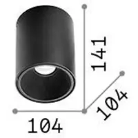 Ideal Lux Downlight Nitro Round, Svart, Vardagsrum / matsal, Aluminium / grå / zink, Modern, Downlights