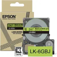 Epson LK-6GBJ | svart text - grön tejp | 24mm (original)