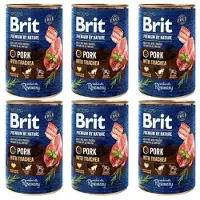 Brit Premium by Nature 6x400 g med fläskkött och matstrupe