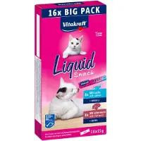 Vitakraft Liquid Snack med leverkorv och lax för katt multipack (16x15 g)