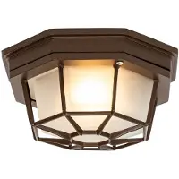QAZQA Rustik taklampa rostbrun 21,3 cm IP44 - Bri