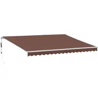 vidaXL Markis automatiskt infällbar med LED brun 450x300 cm