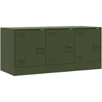 vidaXL TV-skåp olivgrön 99x39x44 cm stål