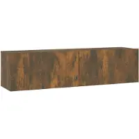 vidaXL Tv-bänk för vägg rökfärgad ek 120x30x30 cm konstruerat trä