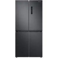Samsung RF48A400EB4, Fristående, Franska dörrar, Antracit, Röra, På dörren, Härdat glas