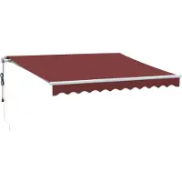 vidaXL Markis automatiskt infällbar vinröd 300x250 cm