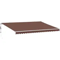 vidaXL Markis automatiskt infällbar 500x300 cm brun