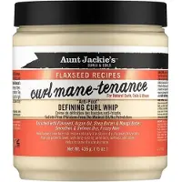 Aunt Jackie's Flaxseed Curl Mane-tenance, Lätt Anti-Poof Definierande Curl Whip, Berikad med Flaxseed