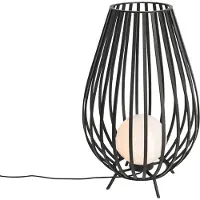 QAZQA Design golvlampa svart med opal 70 cm - Angela