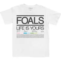 Ginza.se Foals: Unisex T-Shirt/Life Is Yours Song List (White) (Large)