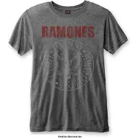 Ginza.se Ramones: Unisex Burnout T-Shirt/Presidential Seal (Charcoal Grey) (Small)