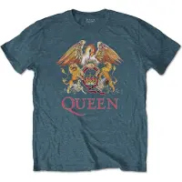Ginza.se Queen: Unisex T-Shirt/Classic Crest (Denim Blue) (X-Large)