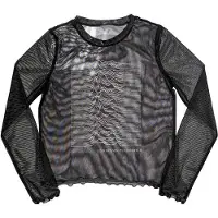 Ginza.se Joy Division: Ladies Crop Top/Unknown Pleasures (Black) (Mesh) (X-Large)