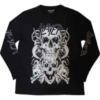 Ginza.se Slayer: Unisex Long Sleeve T-Shirt/White Skulls (Black) (Sleeve Print) (X-Large)