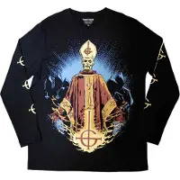 Ginza.se Ghost: Unisex Long Sleeve T-Shirt/Papa & Radient Ghouls (Black) (Back & Sleeve Print) (Large)