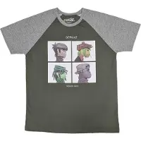 Ginza.se Gorillaz: Unisex Raglan T-Shirt/Demon Days (Khaki Green & Grey) (XX-Large)